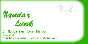 nandor lunk business card